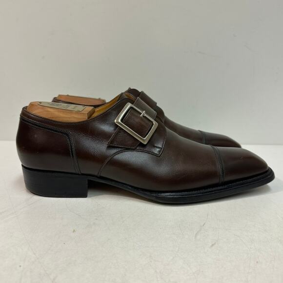 EUC J.M. Weston Beauborg Single Monk Strap Cap Toe Derby France UK 6.5 / US 7.5 - Picture 3 of 14